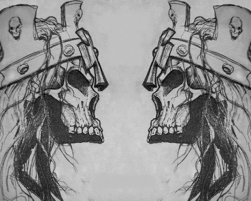 skulls wallpaper. triple-h-grey-skulls-wallpaper