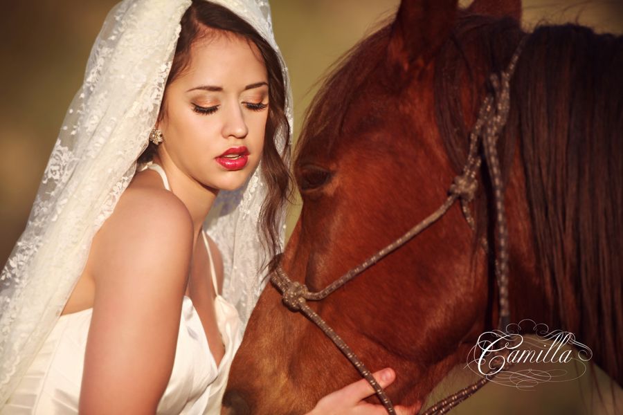 bride with horse