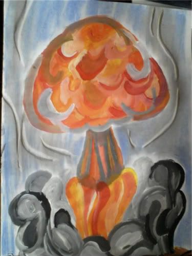mushroom explosion painting