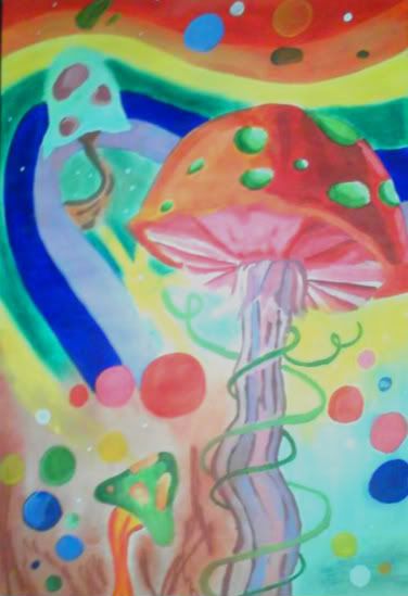 mushroom painting